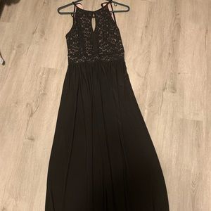 Formal Long Lacy Black Prom Dress